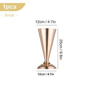 Wedding Metal Candle Holders Flowers Vase Candlestick Centerpieces Table Center Flower Pillar Road Lead Candelabra Wedding Party (Color: 1Pcs-Small, Ships From: CN)