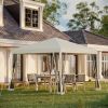 Outsunny 10' x 10' Pop Up Canopy Tent with Netting, Instant Gazebo, Ez up Screen House Room with Carry Bag, Height Adjustable, for Outdoor, Garden