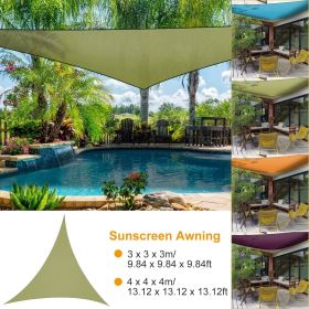 13.12ft Shade Sail Patio Cover Shade Canopy Camping Sail Awning Sail Sunscreen Shelter Triangle Cover (Color: Green)