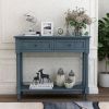 Daisy Series Console Table Traditional Design with Two Drawers and Bottom Shelf