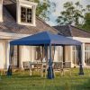 Outsunny 10' x 10' Pop Up Canopy Tent with Netting, Instant Gazebo, Ez up Screen House Room with Carry Bag, Height Adjustable, for Outdoor, Garde