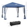 Outsunny 10' x 10' Pop Up Canopy Tent with Netting, Instant Gazebo, Ez up Screen House Room with Carry Bag, Height Adjustable, for Outdoor, Garde