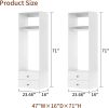 Livelylodge Modular Closet Organizer System: Modern White Open Wardrobe Closet for Bedroom Walk In Closet with 2 Drawers & 6 Shelves & 1 Hanging Rods