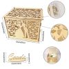 Wooden Wedding Card Boxes Case With Lock DIY Couple Deer Bird Flower Pattern Grid Card Wooden Box Birthday Wedding Supplies