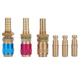 3pcs M10 Red+Yellow+Blue Water Cooled&Gas Adapter Quick Connector Fitting For TIG Welding Torch (Option: as picture)