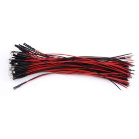 50pcs Pre Wired DC 9-12V 3 5 10mm Water Clear LED Diodes White Red Blue Green Light (Option: 3mm-light)